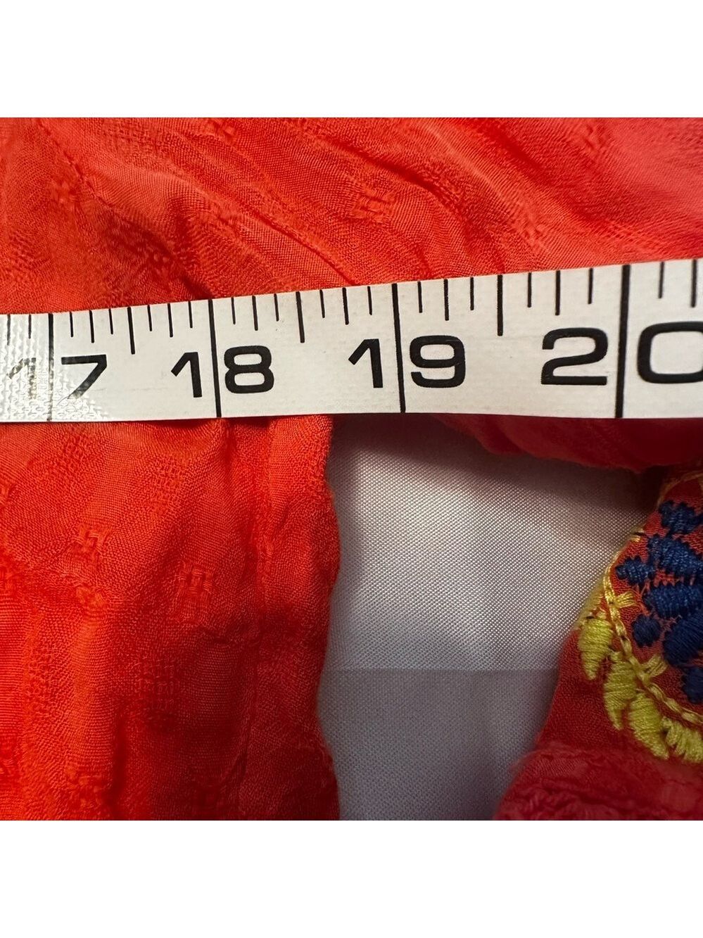 Umgee Coral Tunic / Dress (mini) with Blue and Yellow Embroidery Size Medium EUC - Picture 8 of 13